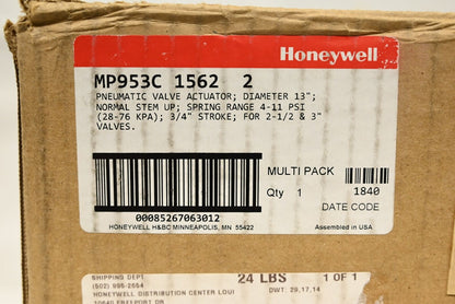 Honeywell MP953C 1562 2 Pneumatic Valve Actuator, 13 Diameter, 3/4" Stroke