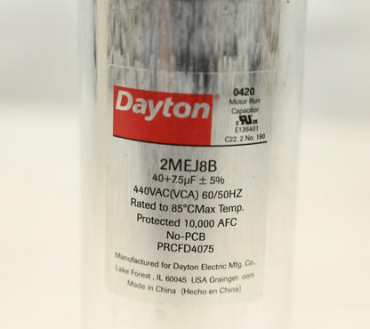 Dayton 2MEJ8 Motor Dual Run Capacitor