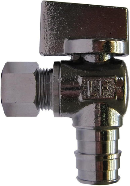 ProFlo PFXQAPP32C 1/2" PEX x 3/8" OD Angle Stop Quarter 1/4" Turn QT, PK 6