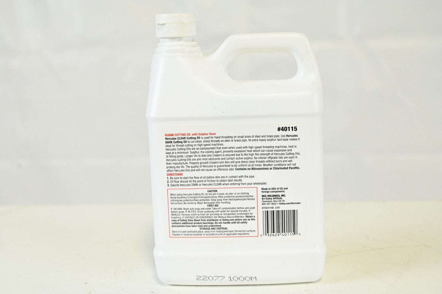 Hercules 40115, Clear Cutting Oil With Sulphur Base, 32 Oz