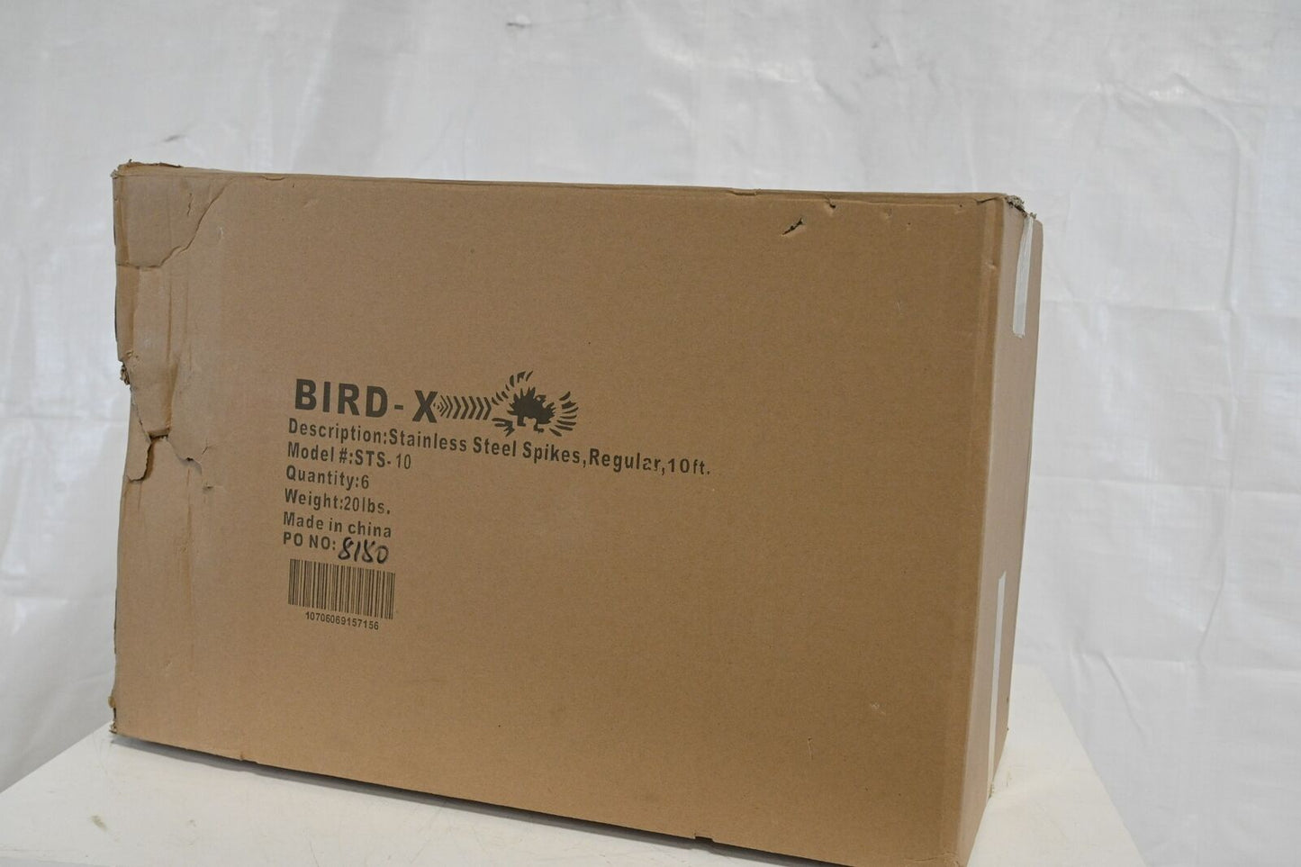 Bird-X STS-10 Bird Repellent Stainless Steel Spikes, 10 ft, 5" W, 4 1/2" H, PK 6