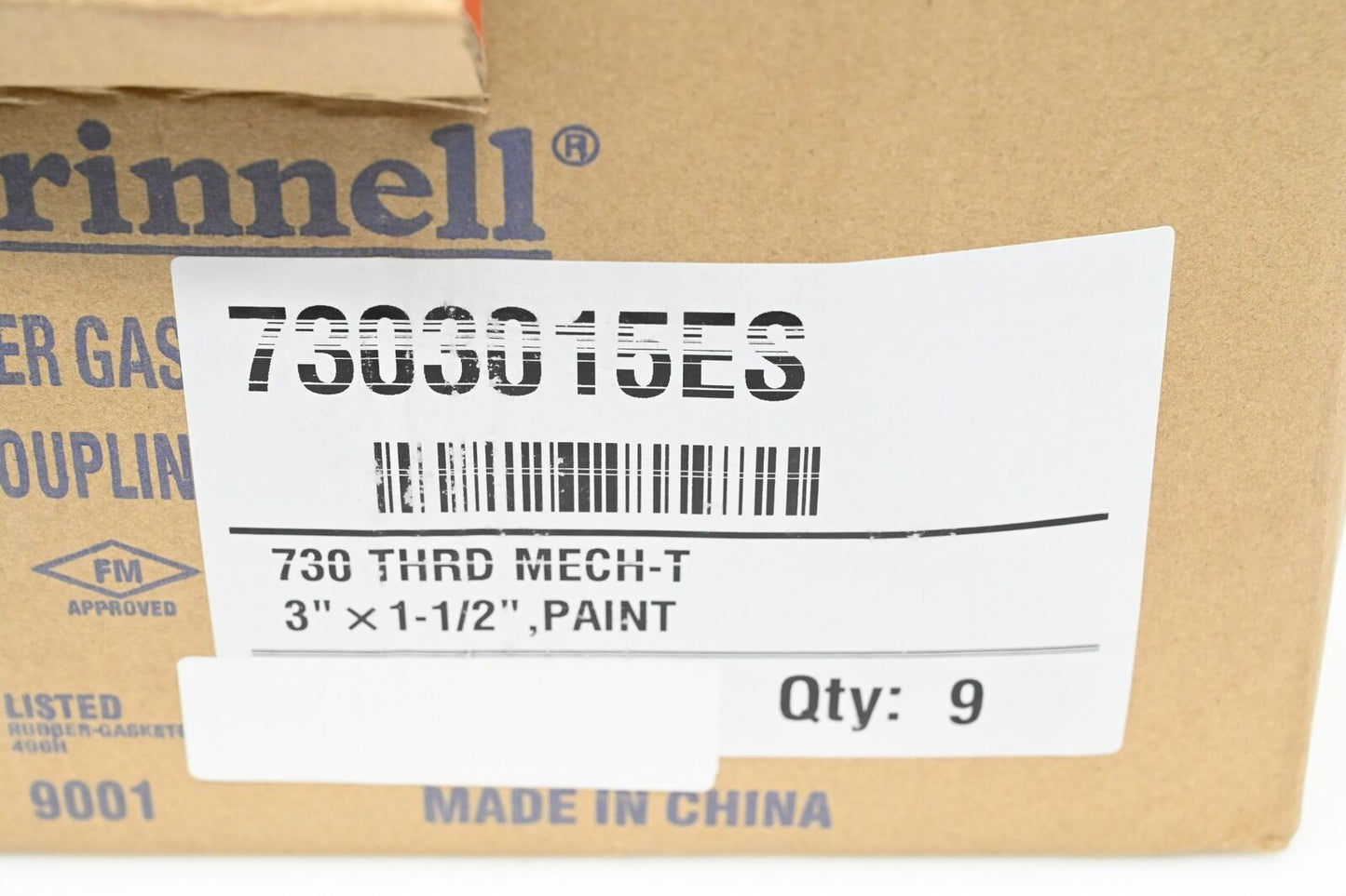 Grinnell 7303015ES 730 Thrd Mechanical-Tee 3" x 1-1/2", PK 9