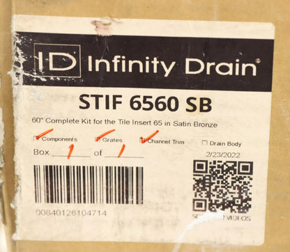 Infinity Drain STIF 6560 SB 60" Complete Kit for the Tile Insert 65"