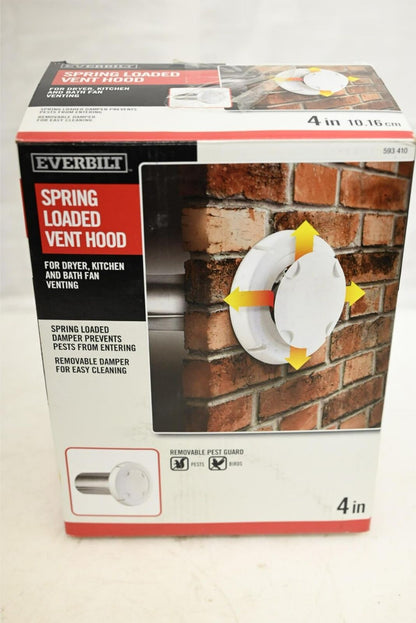 Everbilt BPSH4WHD 4 in. Spring Loaded Exhaust Hood in White