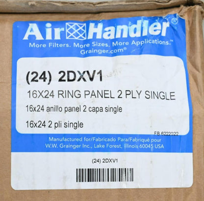 Air Handler 2DXV1 Ring Panel Air Filter, 16" Ht x 24" Wd x 1" Dp