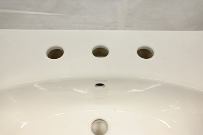 Kohler K-2363-8-0 Cimarron Pedestal Bathroom Sink w/3 Holes Drilled & Overflow