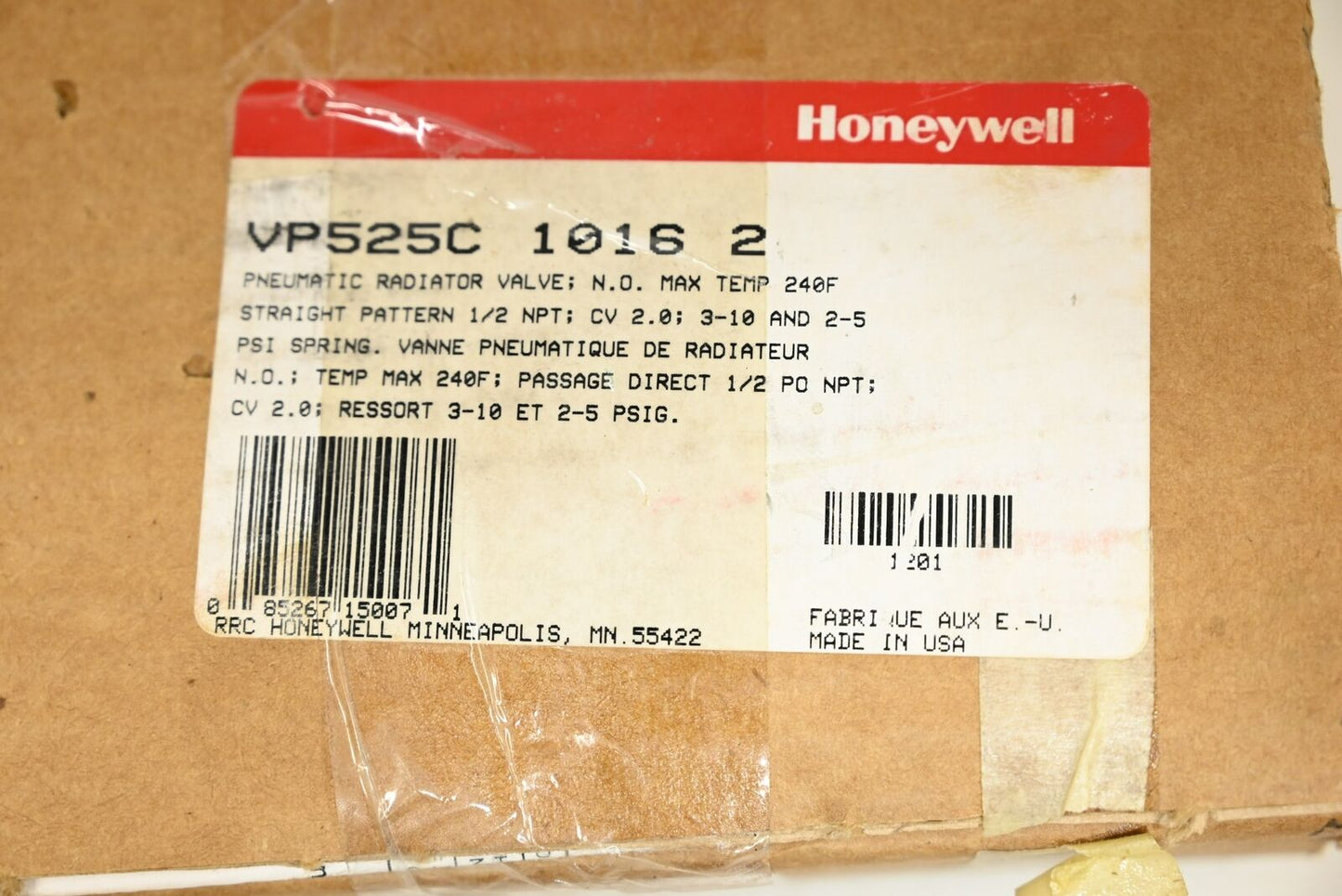 Honeywell VP525C1016 2 1/2" NPT Male Union Two-Way Unitary Valve