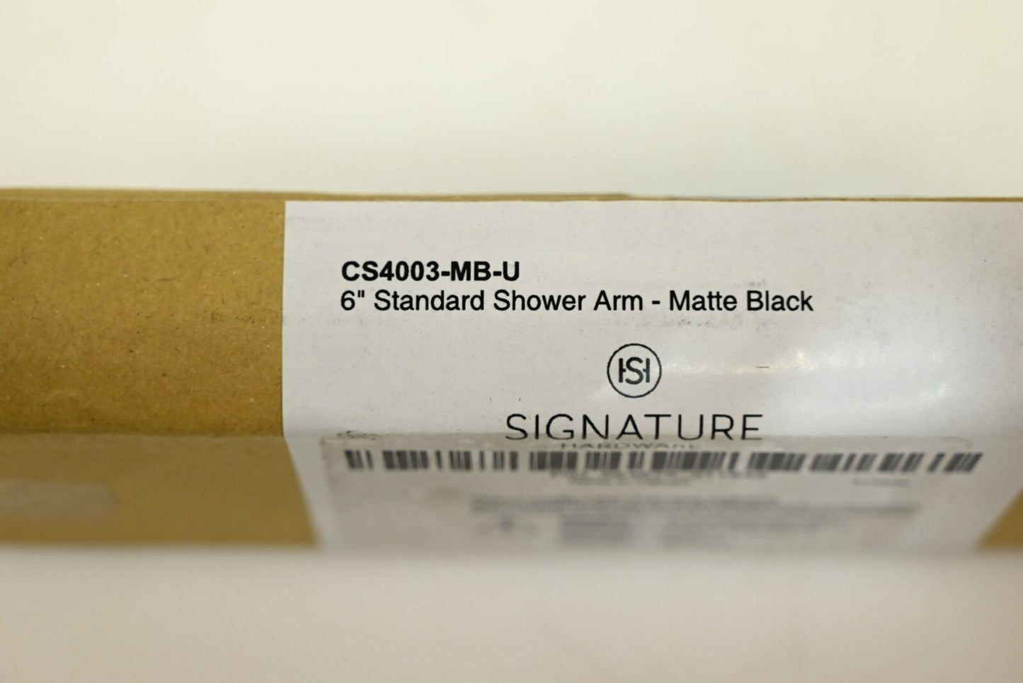 Signature Hardware CS4003-MB-U 6" Standard Shower Arm, Matte Black