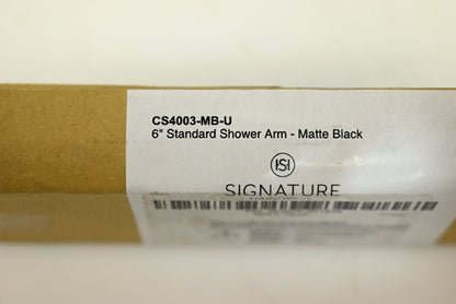 Signature Hardware CS4003-MB-U 6" Standard Shower Arm, Matte Black