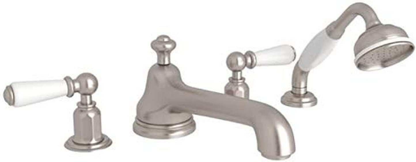 ROHL U.3737L-STN Perrin & Rowe Bath Two Handle Roman Tub Faucet, Satin Nickel