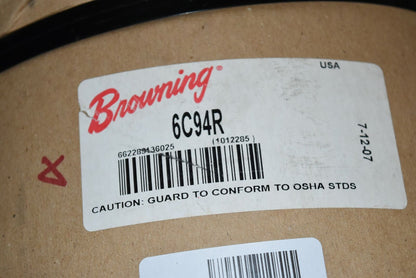 Browning Sheave, 6C94R, C Bushing Bore V-Belt Pulley, 6 Groove, 9.80 in O.D.