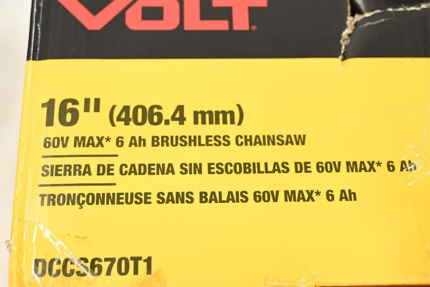 Dewalt DCCS670T1 FLEXVOLT 16" 60V MAX 6Ah Brushless Chainsaw Kit