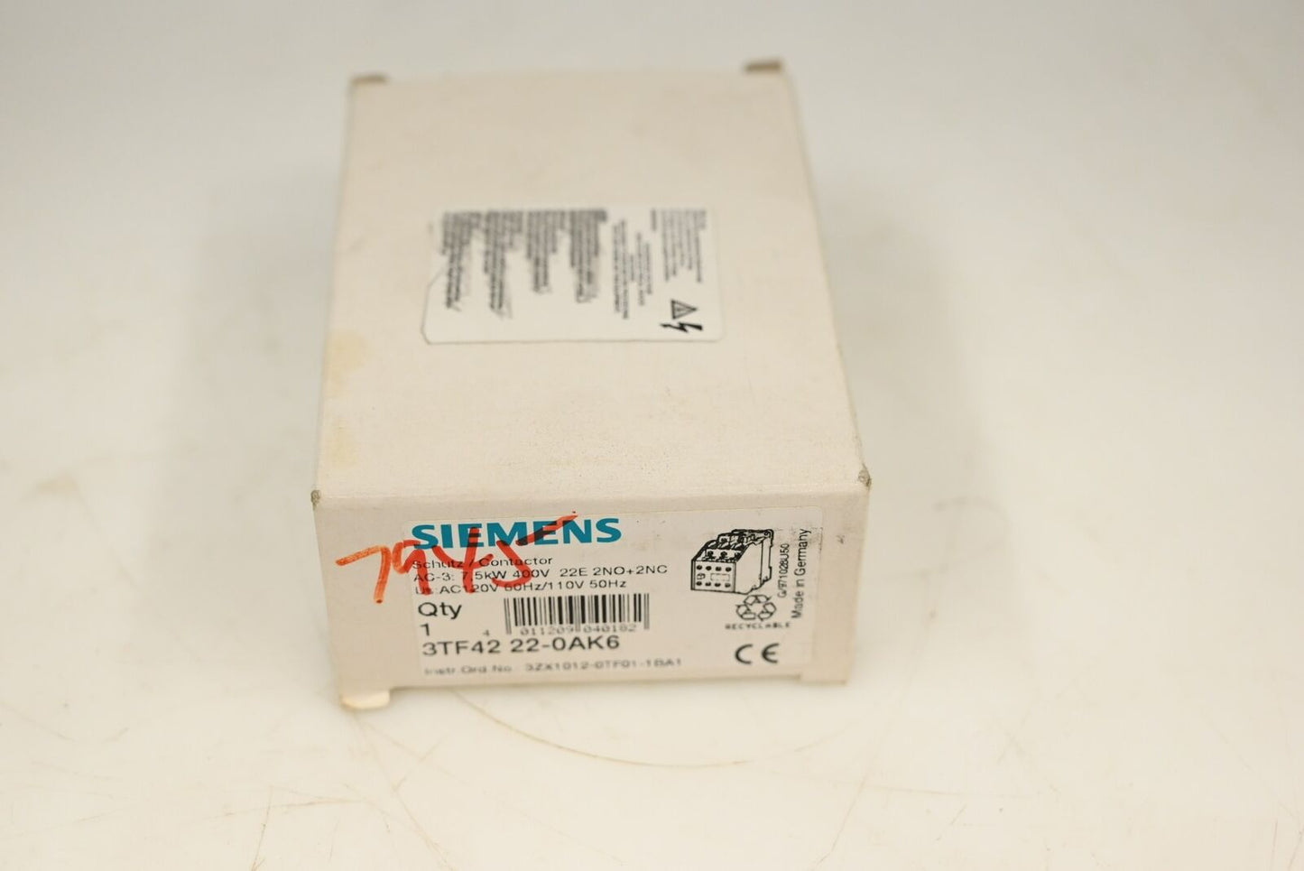 Siemens 3TF4222-0AK6 Contactor