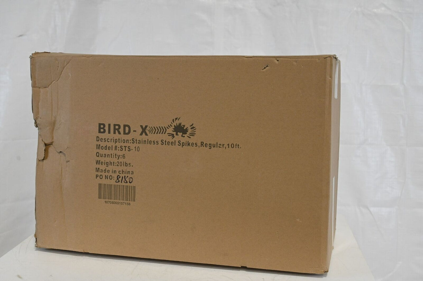 Bird-X STS-10 Bird Repellent Stainless Steel Spikes, 10 ft, 5" W, 4 1/2" H, PK 6