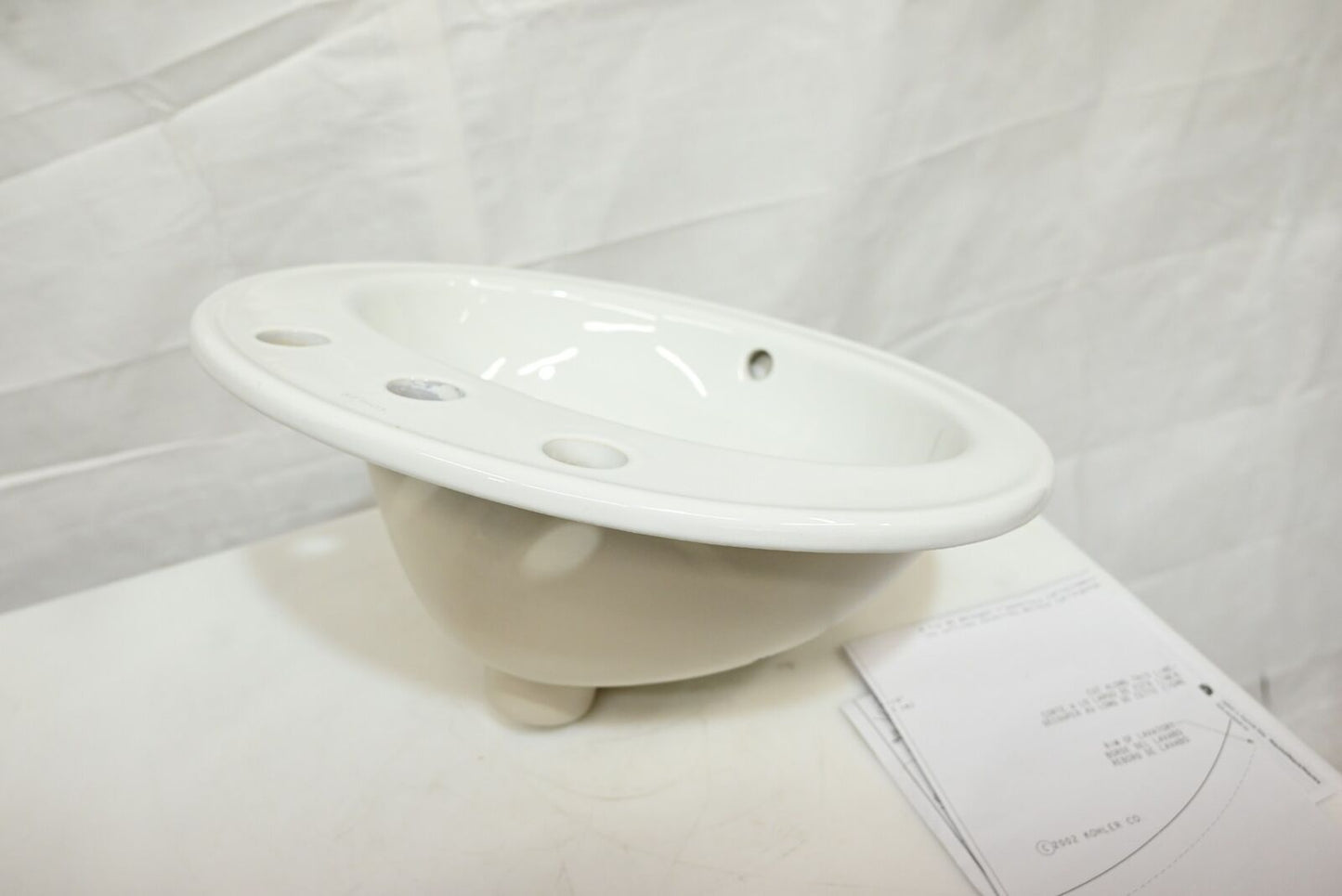 Kohler K-2196-8-0 Pennington Vitreous China Drop-In Oval White Bathroom Sink