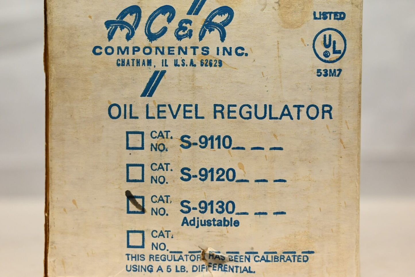 AC&R S-9130 Mechanical Oil Level Regulator