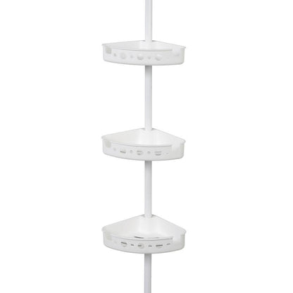 Glacier Bay 2172WWHD 3-Tier Tension Corner Pole Shower Caddy in White