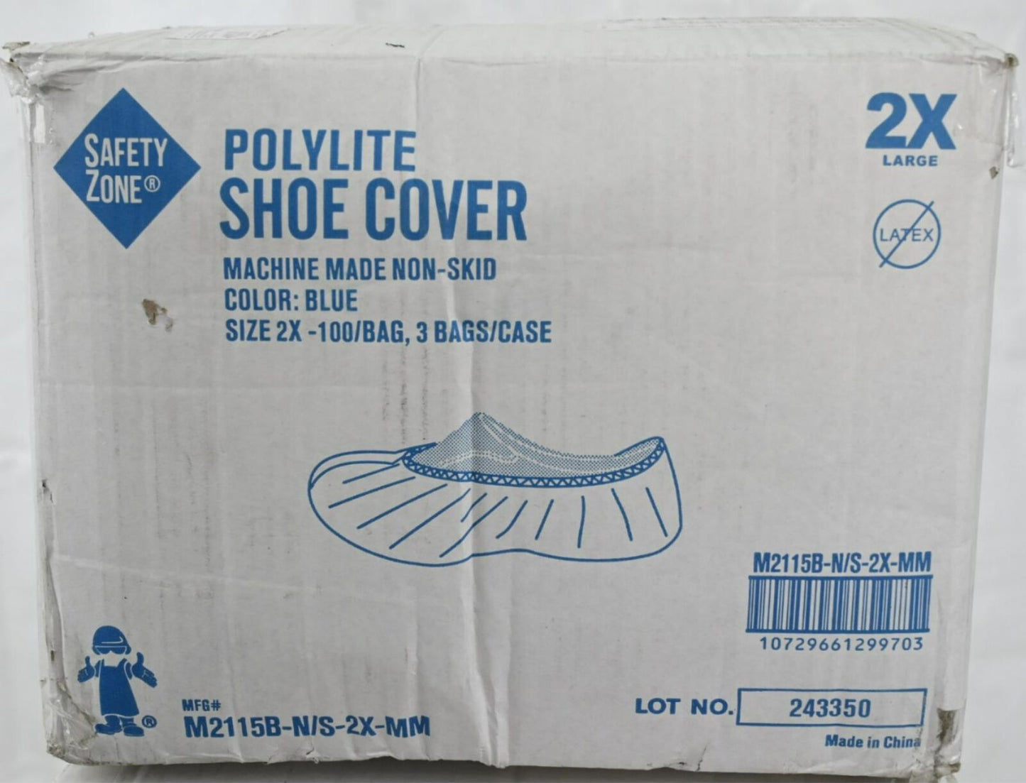 Safety Zone M2115B-N/S-2X-MM Polylite Shoe Cover, Blue, 300 per Case