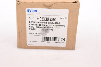 C25DNF230B, Cutler Hammer, C25 Series, type C25, 2P, 1PH, 30A, 600V, Inductive