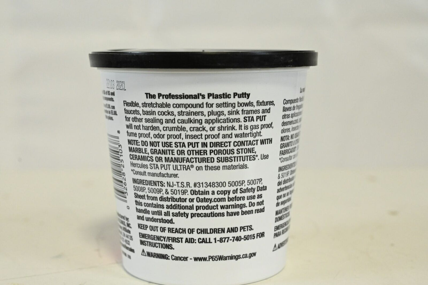 Hercules 25103, Sta Put, Plumbers Putty, 3 Lbs