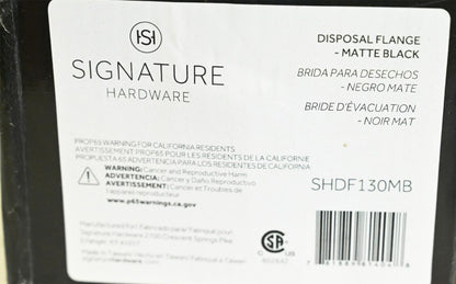 Signature Hardware 949204, Disposal Flange, Matte Black