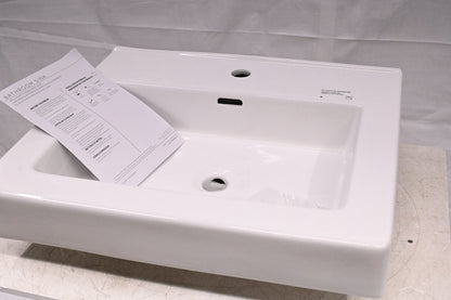 Modern 24-1/8 x20-3/8 in. Rectangular Console Bathroom Sink inWhite