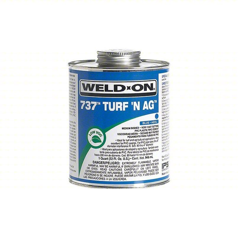 WELD-ON 10990 PVC 737 TURF'N AG "Blue" Pipe Cement Pint