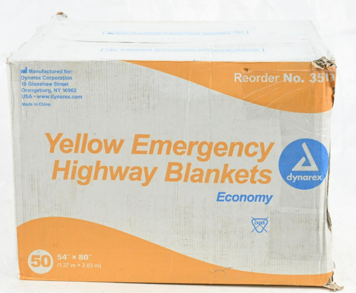 Dynarex 3519 Emergency Economy Blanket, Yellow, PK 50