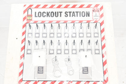 Zing 7802 Lockout Tagout Station Shadow Board, 24 Hooks