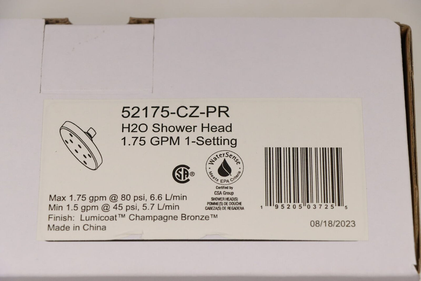 Delta 52175-CZ-PR Universal Showering Single Function Metal Raincan Shower Head